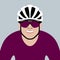 Bicyclist head vector illustration flat style front