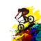 Bicyclist jumping, extreme sports vector illustration
