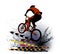 Bicyclist jumping, extreme sports vector illustration