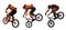Bicyclist jumping, extreme sports vector illustration icon set