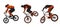 Bicyclist jumping, extreme sports vector illustration icon set