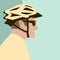 Bicyclist men face vector illustration flat style profile