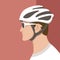 Bicyclist men head vector illustration flat style