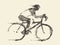 Bicyclist rider man bike vector hand drawn sketch