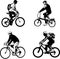 Bicyclist sketch silhouettes - illustration