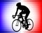 Bicyclist on the tricolor background