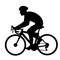 Bicyclist vector illustration black silhouette profile