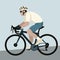 Bicyclist vector illustration flat style