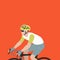 Bicyclist vector illustration flat style profile