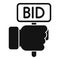 Bid auction hand icon simple vector. Sell price