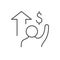 Bidding process line outline icon