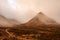 Bidean Nam Bian mountain covered in clouds