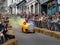 BIDEFORD, NORTH DEVON, ENGLAND - JUNE 19 2022: Participants in the annual Soap Box Derby, fundraising for charity