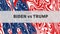Biden vs Trump for US presidential election 2020, american flag background illustration text