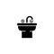 Bidet black icon concept. bidet flat vector website sign, symbol, illustration.