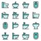 Bidet icons set vector flat