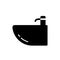 Bidet silhouette. Outline icon of oval basin used for washing. Black simple illustration. Flat isolated vector pictogram on white