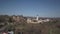 Biecz, Poland - 4 4 2019: Panorama of the ancient Polish city of Bech. Aerial photograph taken from a bird`s flight shot by a quad