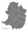 Bielefeld city map with boroughs grey illustration silhouette sh