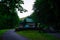 Bielsko Biala, Poland - July 04, 2020: Electric cable car trolley station in the mountains through hills and forest