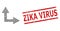 Bifurcation Arrow Right Up Recursive Mosaic of Bifurcation Arrow Right Up Icons and Distress Zika Virus Seal Stamp
