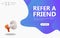 Big 3d megaphone with refer a friend word