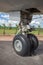 Big airplane wheels and landing gear