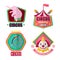 Big amazing circus show 2017 promotional emblems set