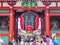 Big ancient lantern, the landmark of Asakusa temple, Tokyo, Japan