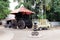 A big ancient vehicle during exploration of Hampi Anegundi