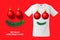 Big balls Christmas T-shirt design, modern print use for sweatshirts, souvenirs and other uses, vector illustration