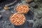 Big baskets of eggs boiled under hot water pond