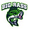 Big bass fish cartoon mascot