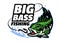 Big bass fishing mascot logo