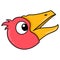 Big beaked bird head, doodle icon drawing