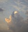 big beautiful clouds in the blue sky during sunset or dawn