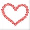 big beautiful heart made from flowers of red and petals on holiday of lovers Valentine`s day