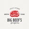 Big Beef Steak House Vintage Vector Label, Emblem or Logo Template.