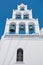 Big bell tower with 6 bells of Panagia church at Oia village at Santorini island