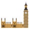Big Ben clock London vector flat icon