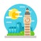 Big Ben clock tower flat design landmark