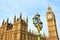 Big Ben clocktower and a street lamp view