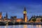 Big Ben and House of Parliament, London, UK, in the dusk evening