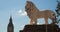 Big Ben, Houses of Parliament and the Lion Statue on Westminster Bridge, London, England