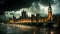 Big Ben and Houses of Parliament at night, London, UK, Big Ben and the Houses of Parliament at night in London, UK, AI Generated