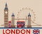 Big Ben london on brown postcard paper