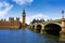 Big Ben London Clock tower in UK Thames