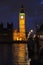 Big Ben in London at nightfall