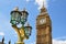 Big Ben and street lamp, London, UK