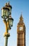 Big Ben and street lamp on Westminster bridge, London